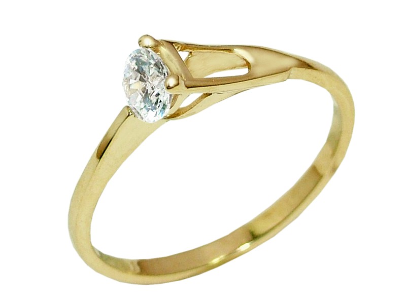 Złoty pierścionek z cyrkonią - 7809