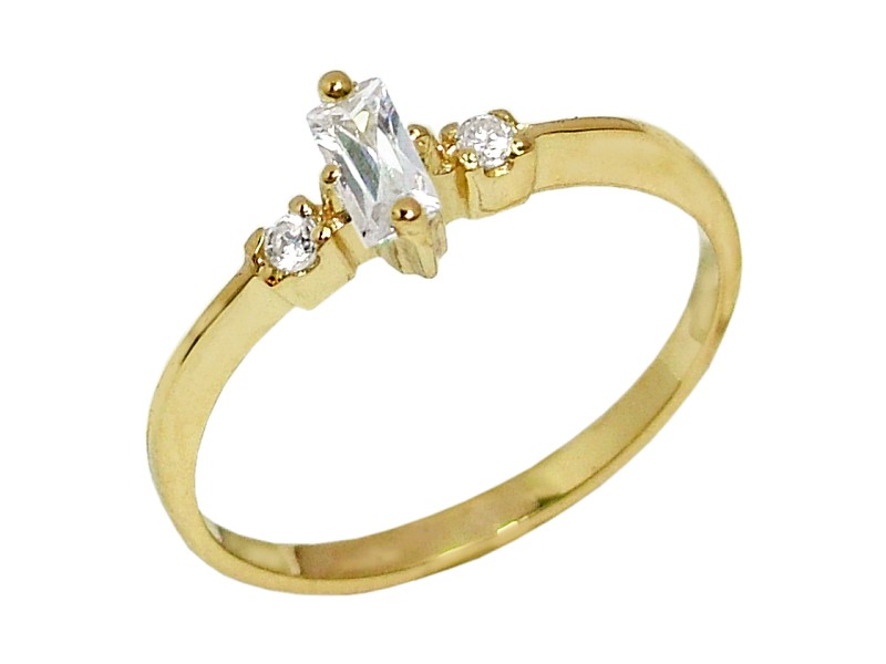 Złoty pierścionek z cyrkoniami - 7810