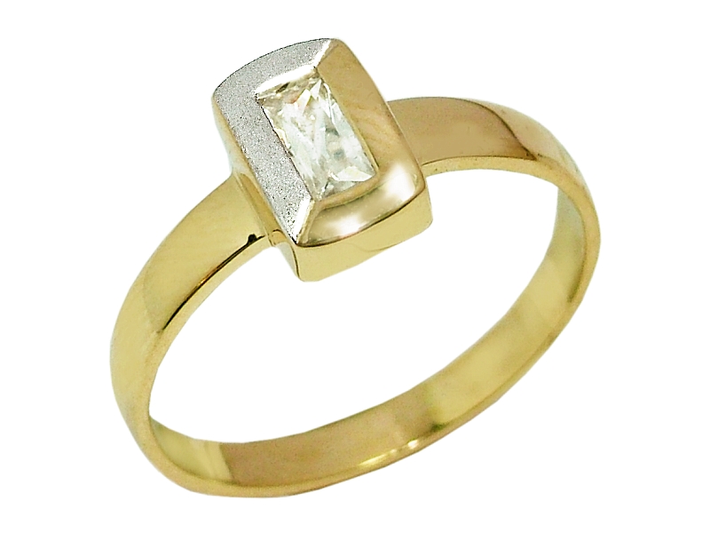 Złoty pierścionek z cyrkonią - 7811