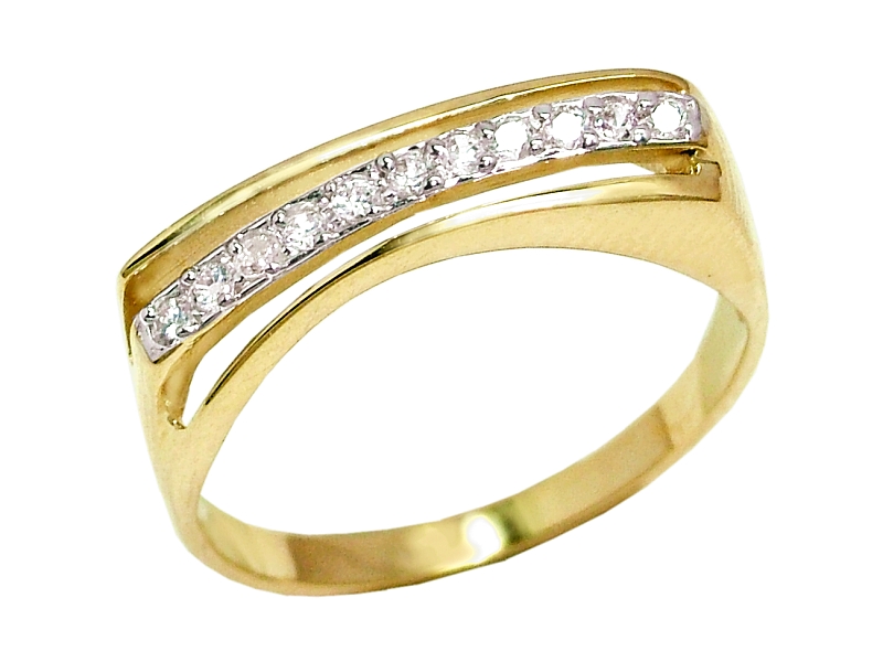 Złoty pierścionek z cyrkoniami - 7813