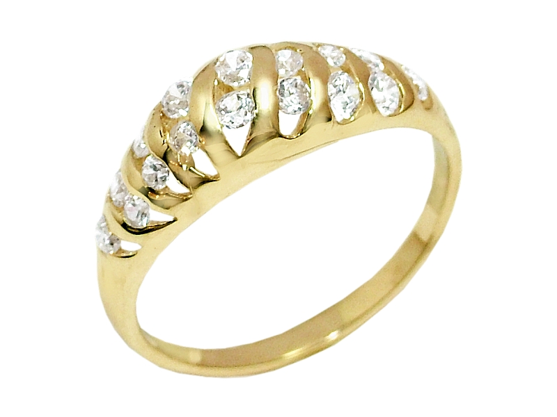 Złoty pierścionek z cyrkoniami - 7815