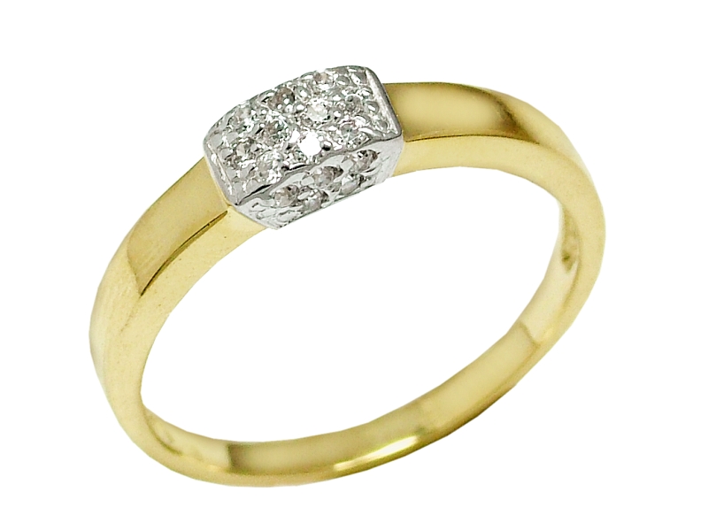 Złoty pierścionek z cyrkoniami - 7817