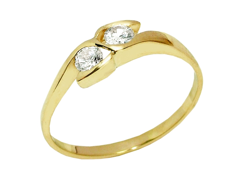 Złoty pierścionek z cyrkoniami - 7818