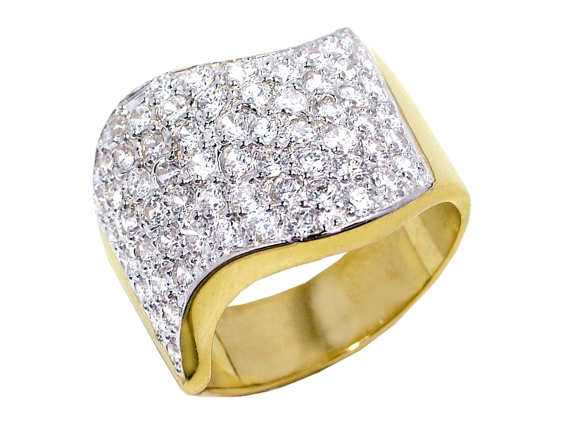 Złoty pierścionek z cyrkoniami - 7819