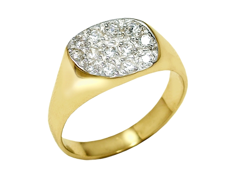 Złoty pierścionek z cyrkoniami - 7820