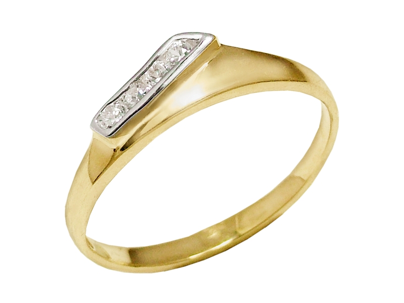 Złoty pierścionek z cyrkoniami - 7821