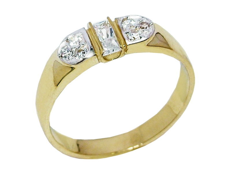 Złoty pierścionek z cyrkoniami - 7823