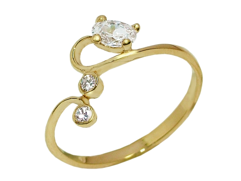 Złoty pierścionek z cyrkoniami - 7825