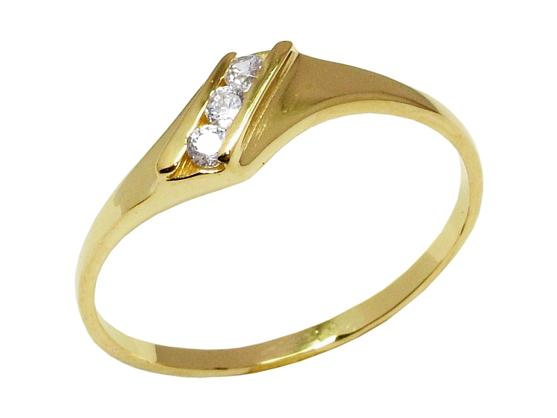 Złoty pierścionek z cyrkoniami - 7827