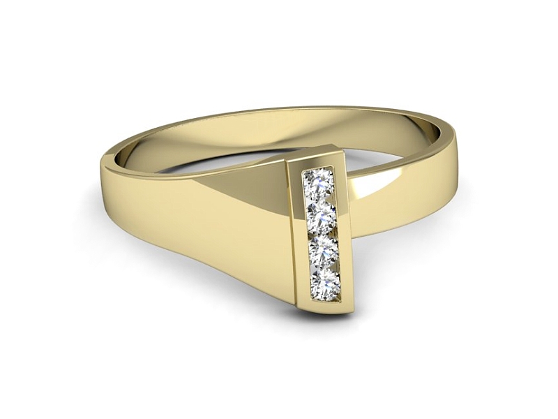 Pierścionek z brylantami żółte złoto promocja - 782AskW_pro — zdjęcie 2
