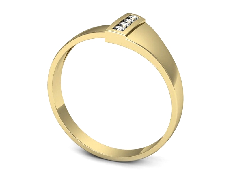 Pierścionek z brylantami żółte złoto promocja - 782AskW_pro — zdjęcie 3