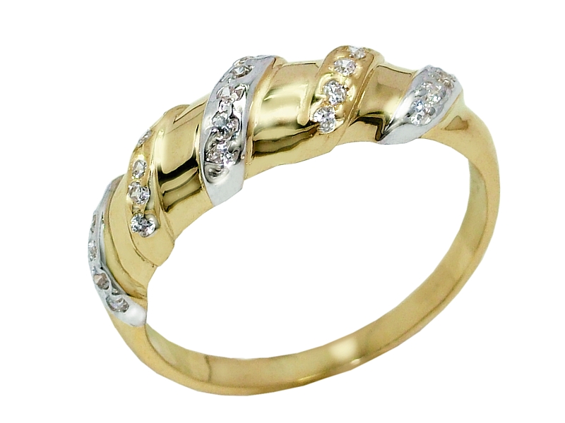 Złoty pierścionek z cyrkoniami - 7831