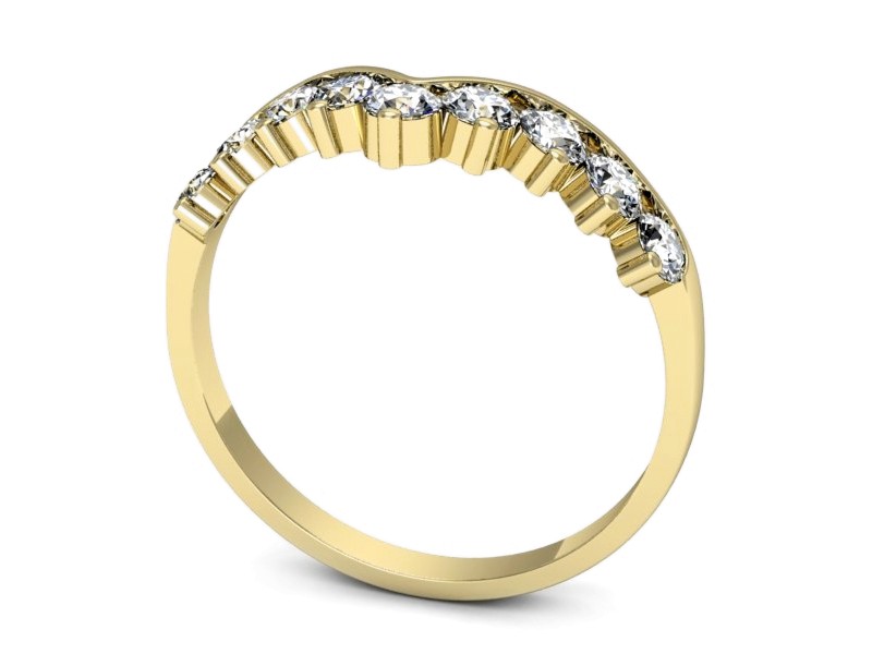 Złoty pierścionek z brylantami żółte złoto - 7835z — zdjęcie 3