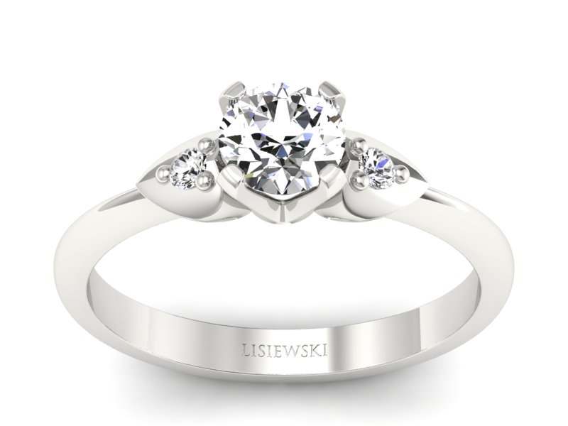 Złoty pierścionek z brylantami białe złoto - 783bb