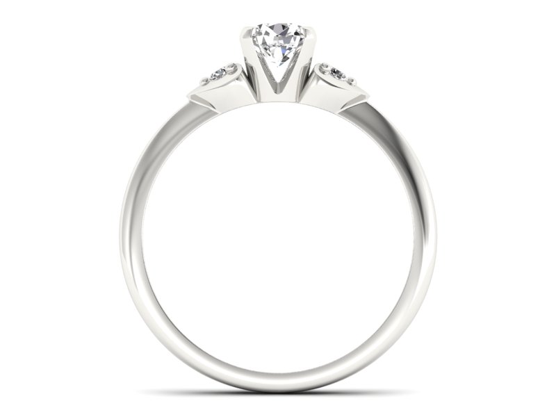 Złoty pierścionek z brylantami białe złoto - 783bb — zdjęcie 2