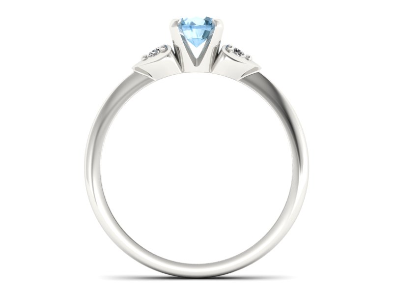 Pierścionek z topazem i brylantami białe złoto - 783bbtp — zdjęcie 2