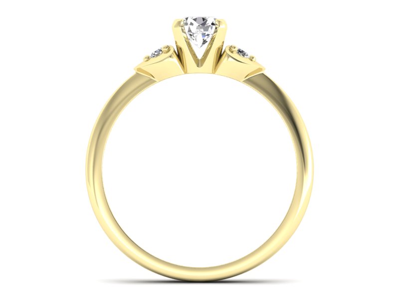 Złoty pierścionek z brylantami żółte złoto - 783bz — zdjęcie 2