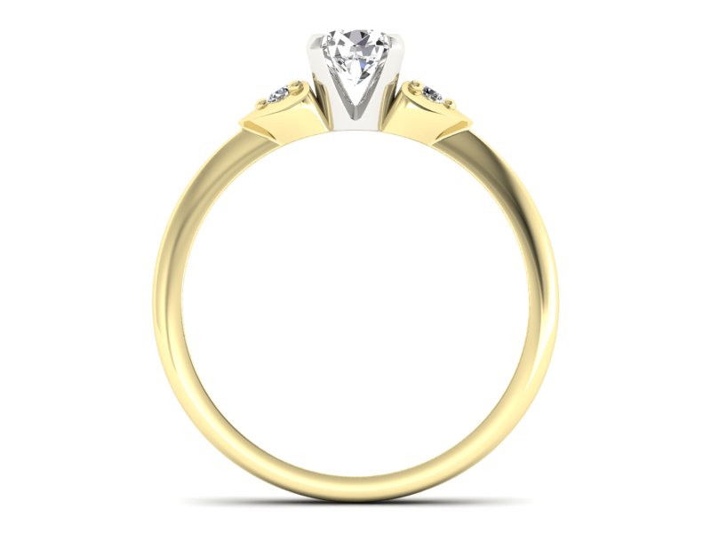 Pierścionek z brylantami złoto żółte i białe - 783bzb — zdjęcie 2