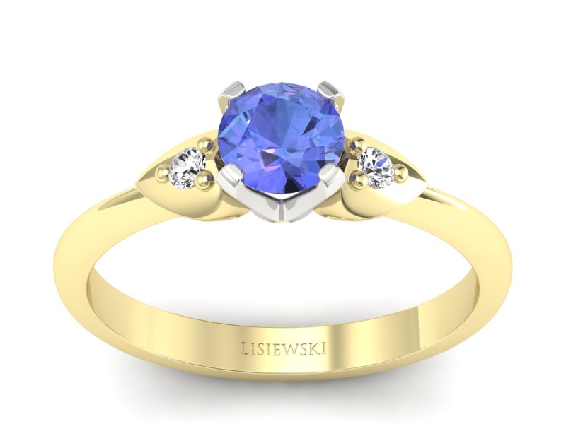 Pierścionek z tanzanitem i brylantami - 783bzbt