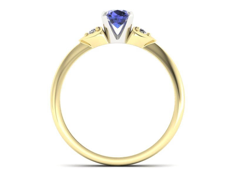 Pierścionek z tanzanitem i brylantami - 783bzbt — zdjęcie 2