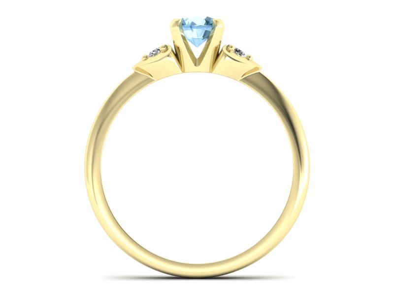 Pierścionek z topazem i brylantami złoto żółte - 783bztp — zdjęcie 2