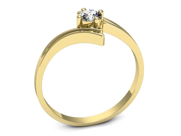 pierścionek zaręczynowy z cyrkonią żółte złoto 585 - 7840br_