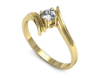 pierścionek zaręczynowy z cyrkonią żółte złoto 585 - 7840br_ - 1