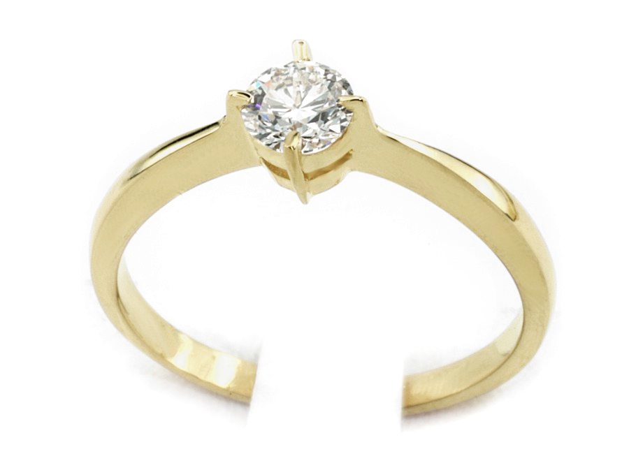 Złoty pierścionek z brylantem żółte złoto - 7841br_P1_H