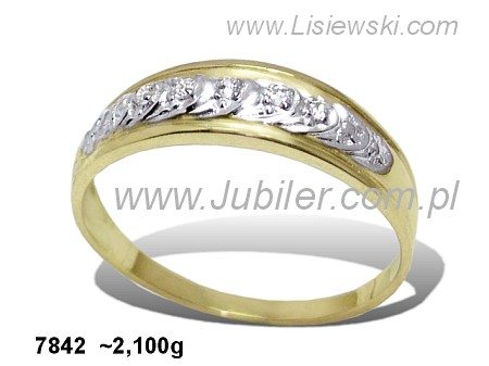 Złoty pierścionek z brylantami żółte złoto - 7842br_Si_H — zdjęcie 2