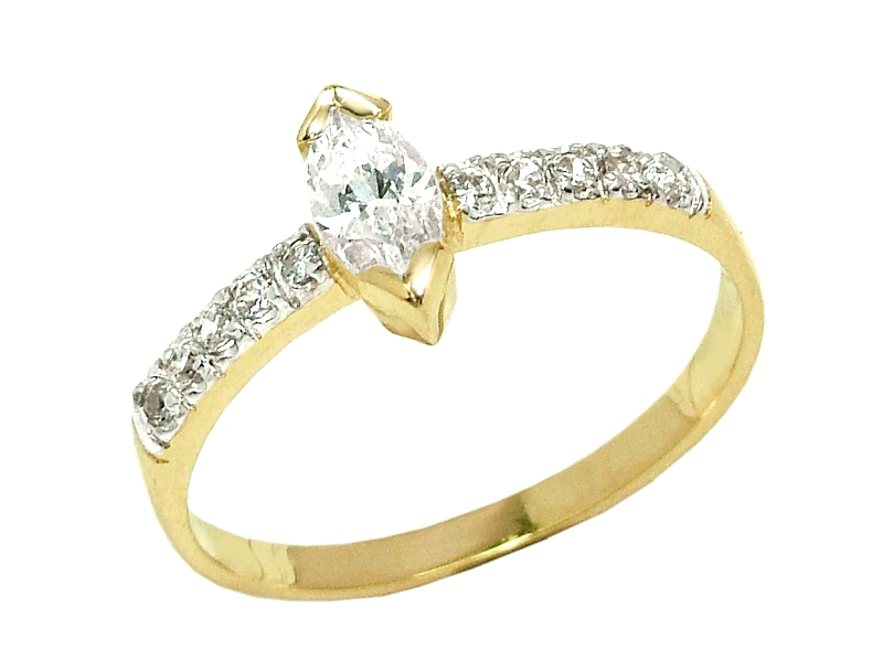 Złoty pierścionek z cyrkoniami - 7847