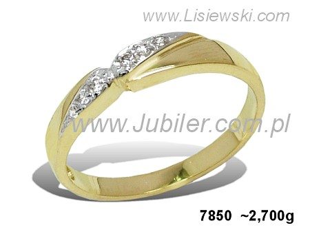 Złoty pierścionek z brylantami żółte złoto - 7850br_Si_H — zdjęcie 2