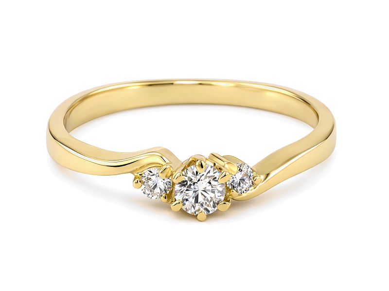 Złoty pierścionek z cyrkoniami - 7856 — zdjęcie 3