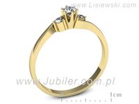 Złoty Pierścionek z brylantami złoto próby 585 żółte złoto - 7856z- 3