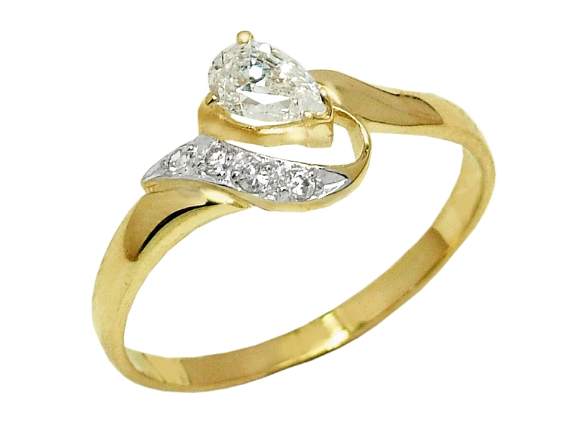 Złoty pierścionek z cyrkoniami - 7857