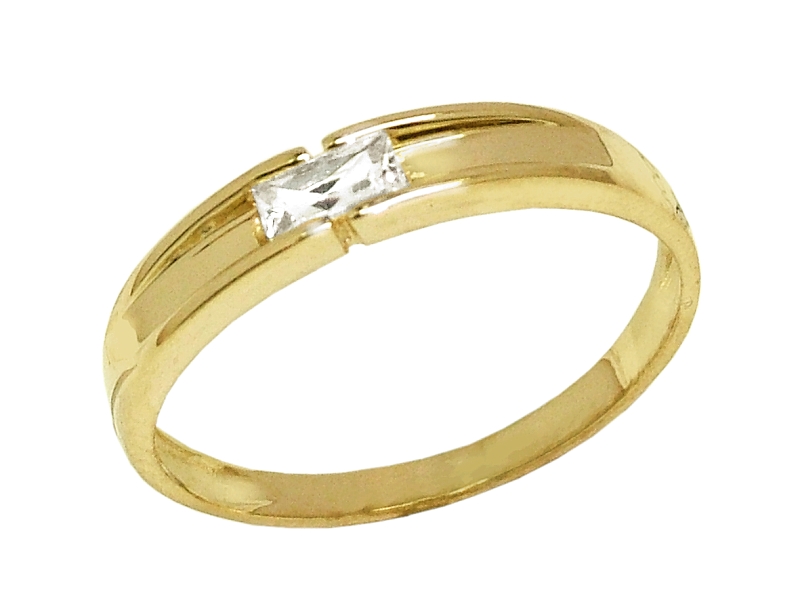 Złoty pierścionek z cyrkonią - 7858