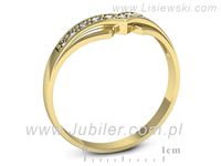 Złoty Pierścionek z brylantami złoto próby 585 żółte złoto - 7861z- 3