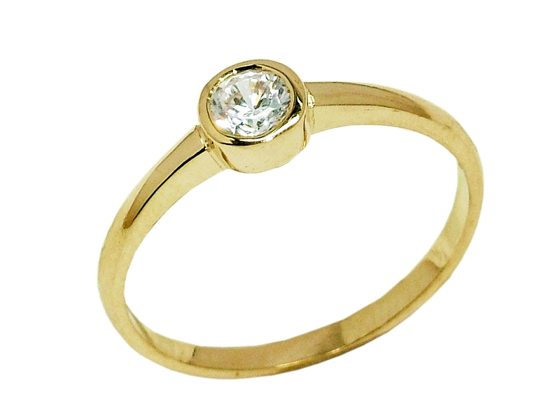 Złoty pierścionek z cyrkonią - 7862