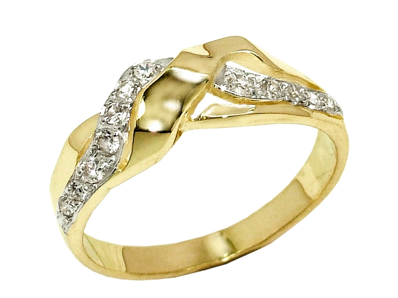 Złoty pierścionek z cyrkoniami - 7864