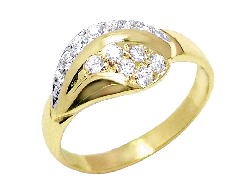 Złoty pierścionek z cyrkoniami - 7866