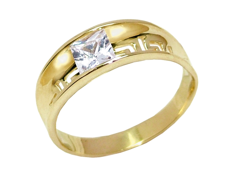 Złoty pierścionek z cyrkonią - 7867