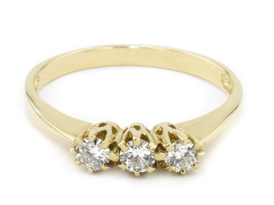 Złoty pierścionek z brylantami żółte złoto - 7871br_P_H — zdjęcie 2