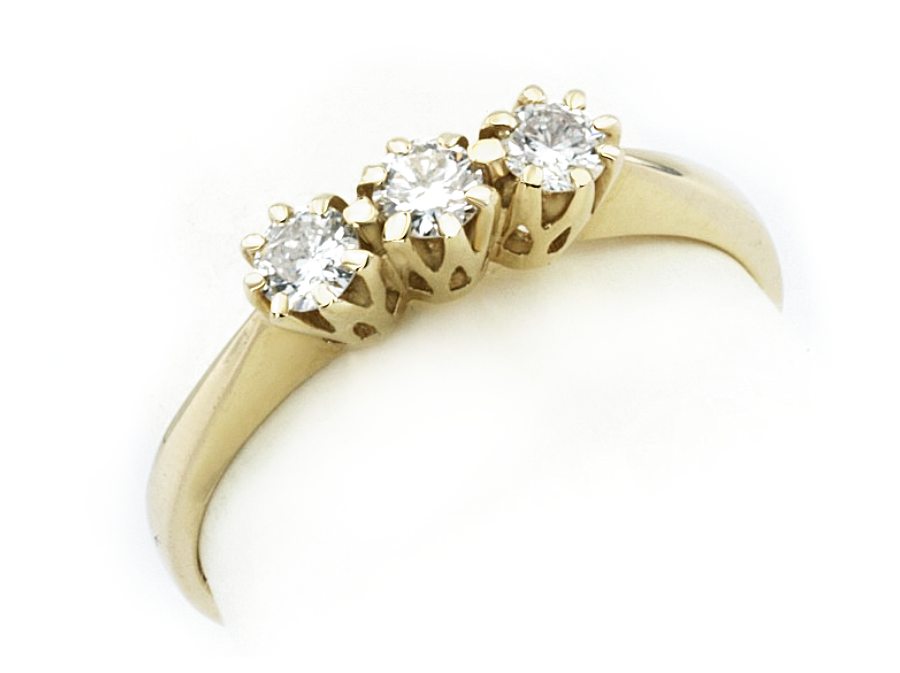 Złoty pierścionek z diamentami - 7871br_SI1_H — zdjęcie 3