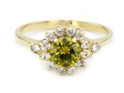Złoty pierścionek z brylantem o żółtej barwie - 7874lemon_p - 2