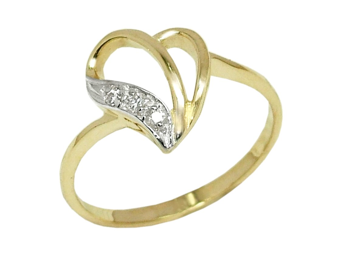 Złoty pierścionek z brylantami - 7876br_Si1_H