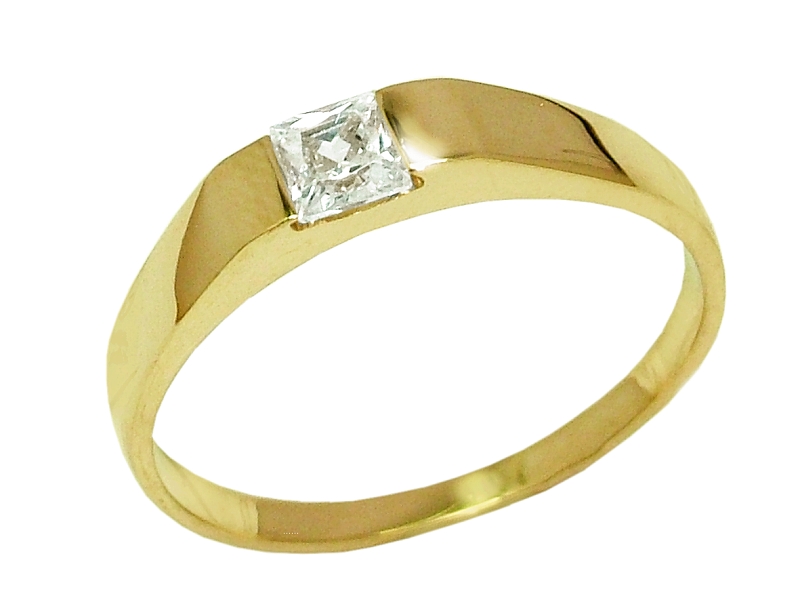 Złoty pierścionek z cyrkonią - 7877