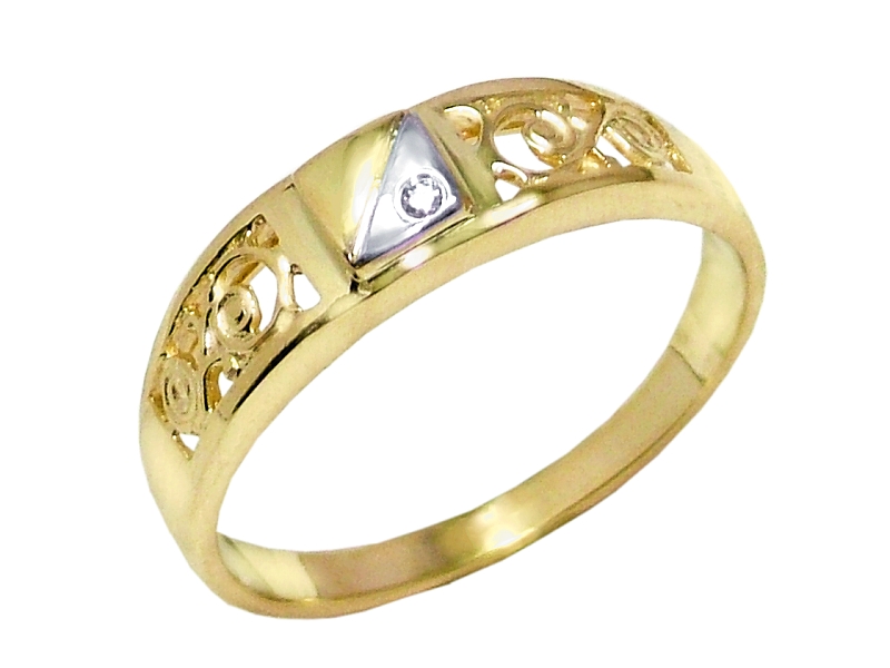 Złoty pierścionek z cyrkonią - 7881