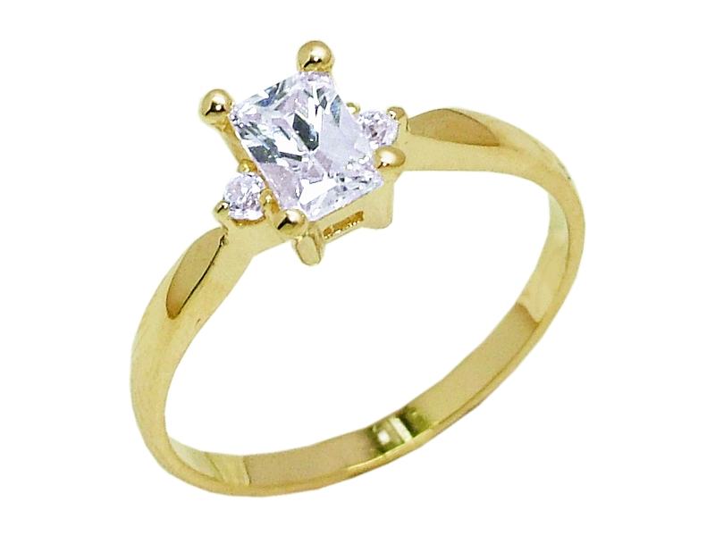 Złoty pierścionek z cyrkoniami - 7882