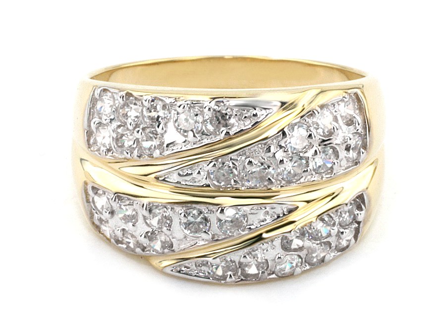 Złoty pierścionek z brylantami - 7883br — zdjęcie 3