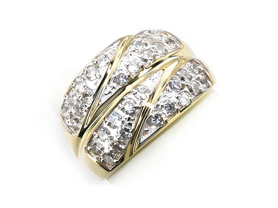 Złoty pierścionek z brylantami żółte złoto - 7883br_P1_H — zdjęcie 2