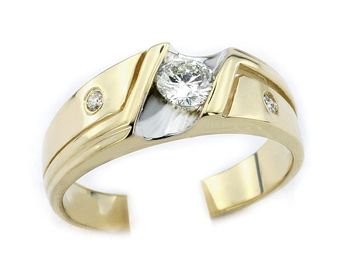 Złoty pierścionek z diamentami żółte złoto - 7885br_Si1_H - 1